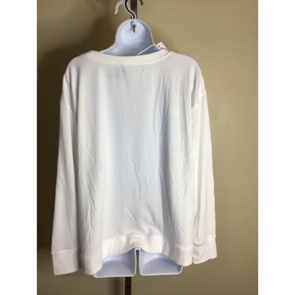 Jane & Delancey Women French Bulldog Shamrock Soft Sweatshirt  Sz.Vary White NWT - Picture 4 of 10